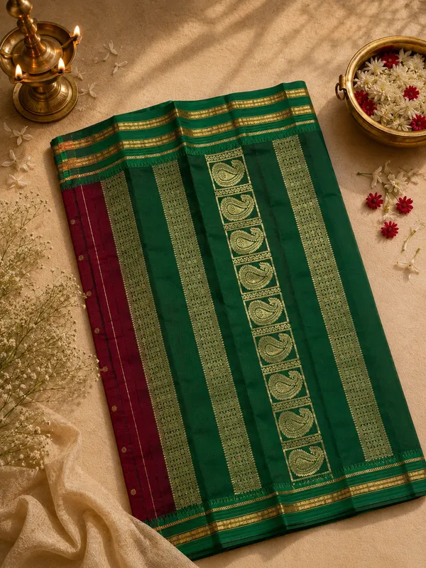 Maroon_Semi_Silk_Narayan_Peth_Saree_with_All_Over_Zari_Weave