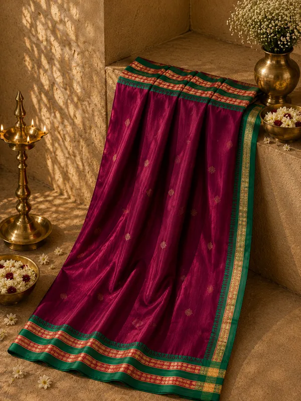 Maroon_Semi_Silk_Narayan_Peth_Saree_with_All_Over_Zari_Weave