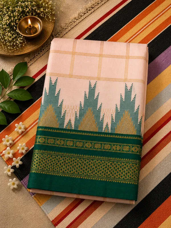 Ilkal_Saree_with_Zari_Checked_Pattern