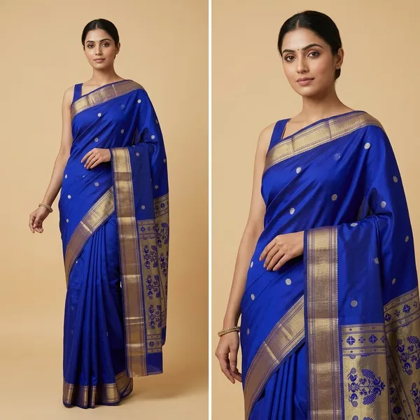 Dark_Blue_Semi_Silk_Self_Paithani_Saree_with_All_Over_Zari_Weave