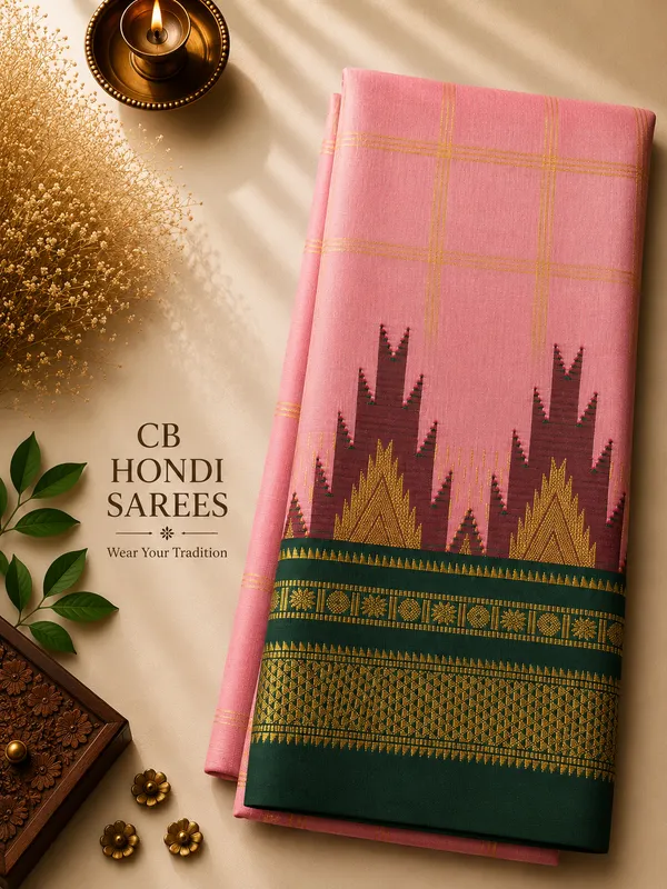 Ilkal_Saree_with_Zari_Checked_Pattern