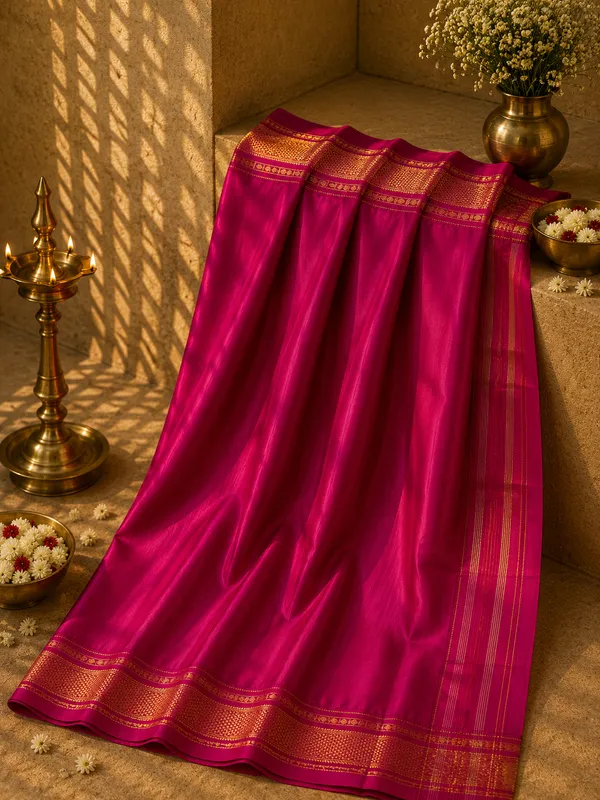Ilkal_Saree_with_Zari_Checked_Pattern