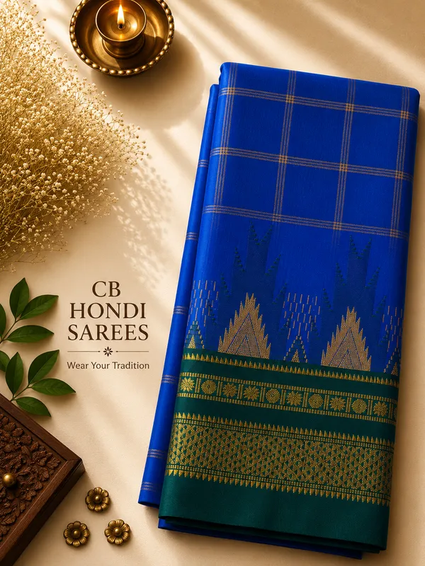 Ilkal_Saree_with_Zari_Checked_Pattern