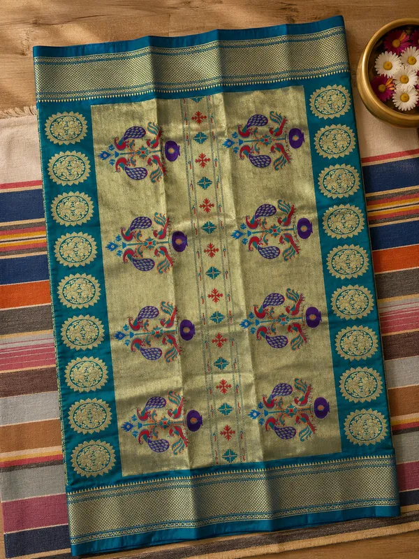 Art_Silk_Paithani_Saree_With_All_over_Zari_Weaves_&_Contrast_Border