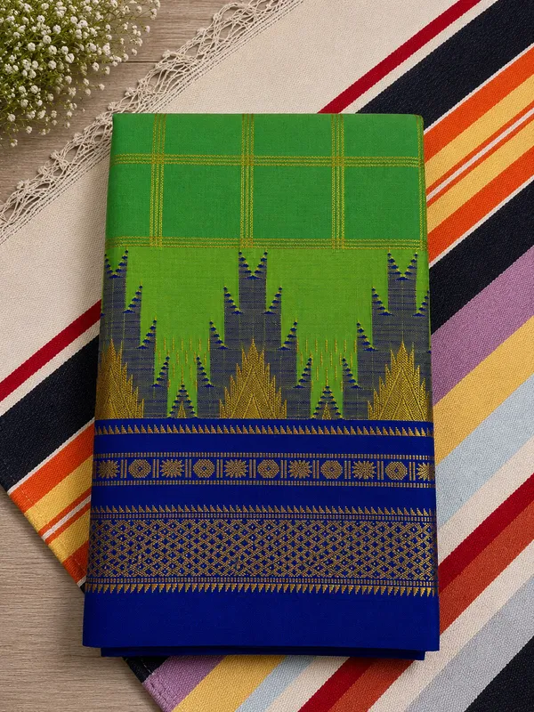 Ilkal_Saree_with_Zari_Checked_Pattern