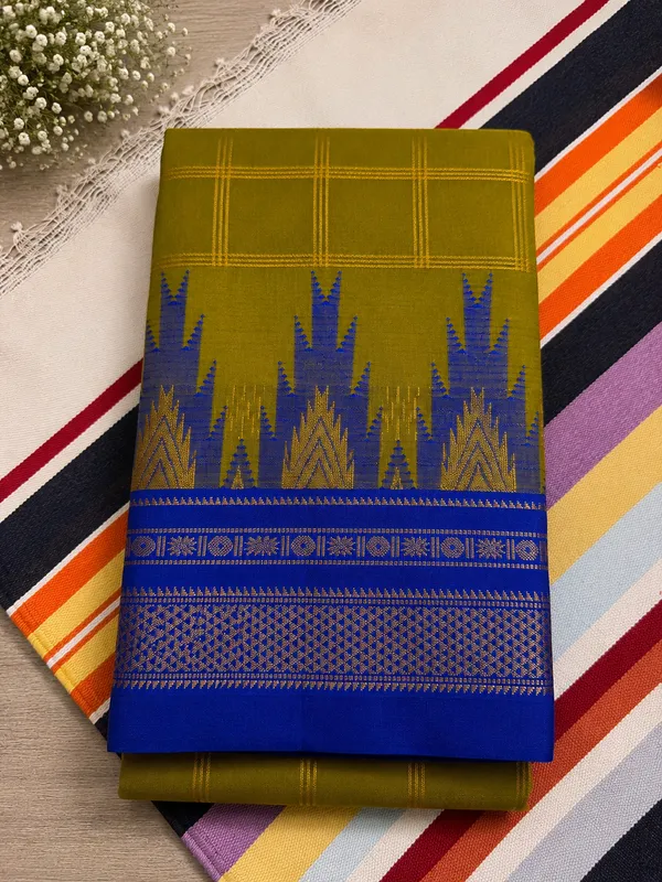 Ilkal_Saree_with_Zari_Checked_Pattern