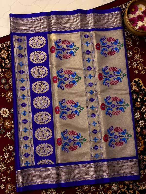 Art_Silk_Paithani_Saree_With_All_over_Zari_Weaves_&_Contrast_Border
