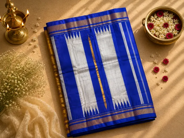 Ilkal_Saree_with_Zari_Checked_Pattern