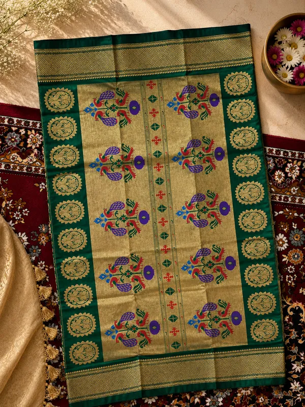 Art_Silk_Paithani_Saree_With_All_over_Zari_Weaves_&_Contrast_Border