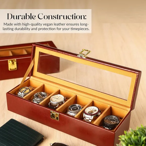 Brown_Faux_Leather_6-Slot_Watch_Box_Organizer_With_Glass_Lid