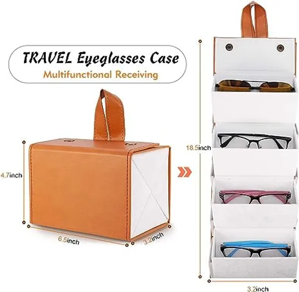Brown_And_White_Leather_Foldable_4-Slot_Travel_Sunglasses_Organizer