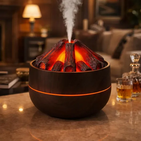 Brown_Plastic_Flame_Led_Cool_Mist_Humidifier_And_Aroma_Diffuser_300Ml
