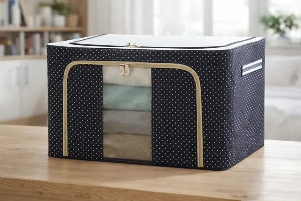 Blue_Non-Woven_Foldable_Steel_Frame_Clothes_Storage_Organizer_66L