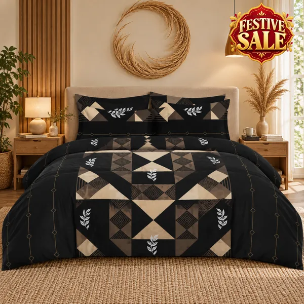Trufinsh_Black_Cotton_400_TC_Double_Bedsheet_Set_-Bookfold_Gift_Packaging