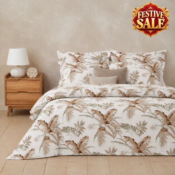 Trufinsh_Tropical_Leaves_Double_Bedsheet_Set_–_Cotton