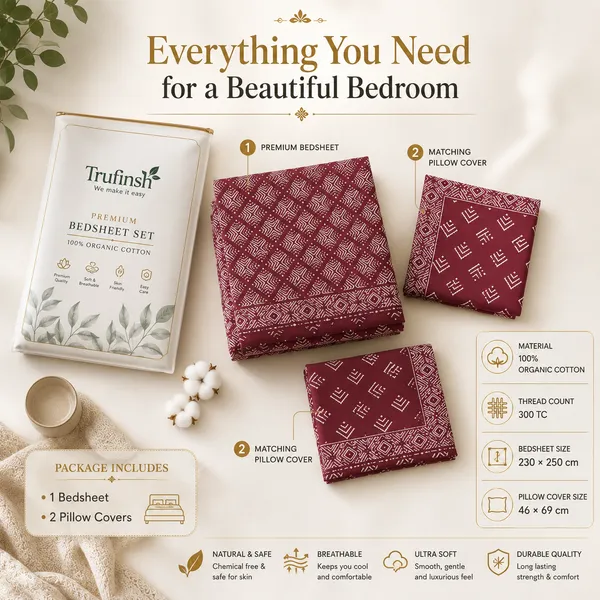 Handloom_Cotton_Wine_Red_Bagru-Inspired__Block_Print_Double_Bedsheet_set