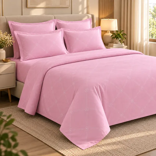 Trufinsh_Pink_Printed_Pure_Cotton_Bedsheet_Set-_Gift_Packaging