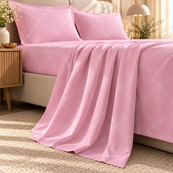 Trufinsh_Pink_Printed_Pure_Cotton_Bedsheet_Set-_Gift_Packaging