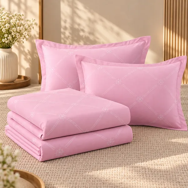 Trufinsh_Pink_Printed_Pure_Cotton_Bedsheet_Set-_Gift_Packaging