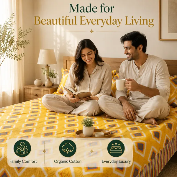Mustard_Diamond_Print_Bedsheet_Set_–_Handloom_Cotton