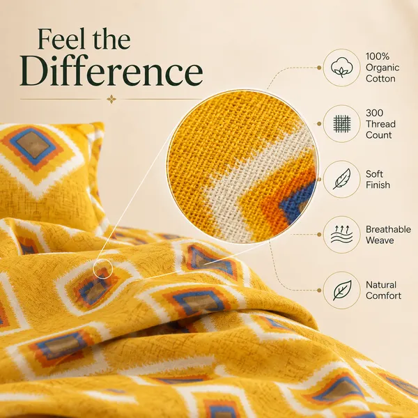 Mustard_Diamond_Print_Bedsheet_Set_–_Handloom_Cotton