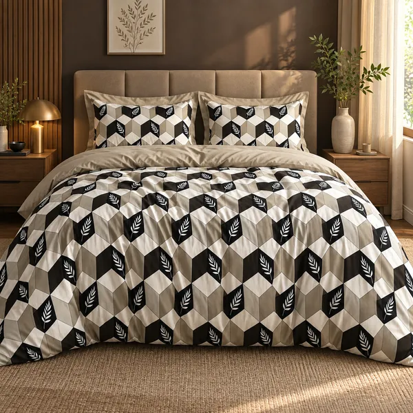 Beige_Geometric_Cotton_400_TC_Double_Bedsheet_Set_|_Bookfold_Gift_Packaging