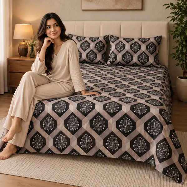 Beige_Grey_Geometric_Cotton_400_TC_Double_Bedsheet_Set-Bookfold_Gift_Packaging