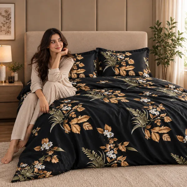 Black_Floral_Cotton_400_TC_Double_Bedsheet_Set_|_Bookfold_Gift_Packaging