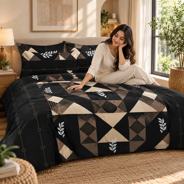 Black_Cotton_400_TC_Double_Bedsheet_Set_-Bookfold_Gift_Packaging