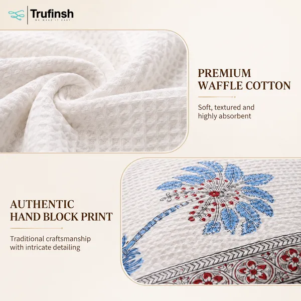 Trufinsh_Premium_Floral_Waffle_Towel_Set_–_3_Piece