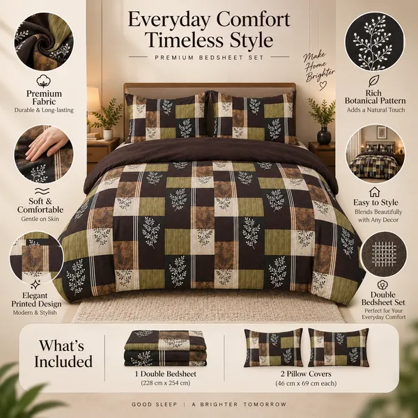 Brown_&_Green_Geometric_Cotton_400_TC_Double_Bedsheet_Set_|_Bookfold_Gift_Packaging