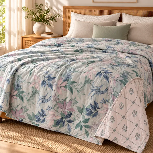 Trufinsh_100%_Cotton_Double_Bed_Dohar,_Reversible_3-Layer_Cotton_Dohar,_Lightweight_AC_Blanket,_Summer_Blanket,_Pastel_Floral_Print