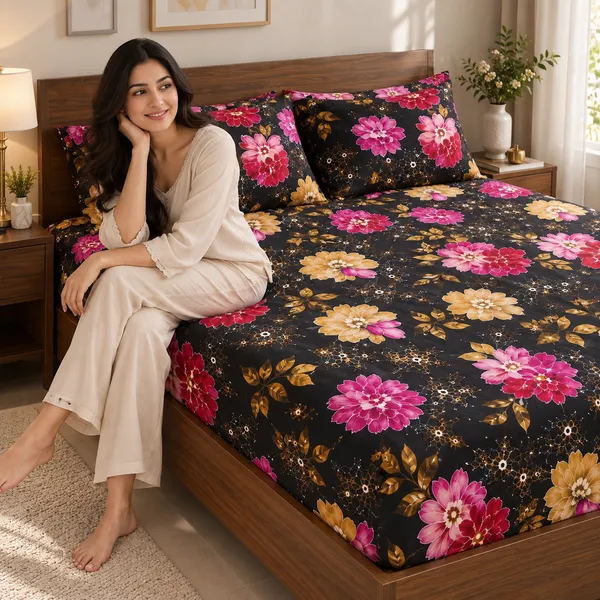 Floral_Cotton_400_TC_Double_Bedsheet_Set-Bookfold_Gift_Packaging