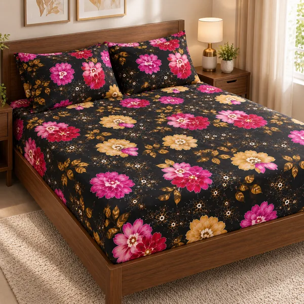 Floral_Cotton_400_TC_Double_Bedsheet_Set-Bookfold_Gift_Packaging