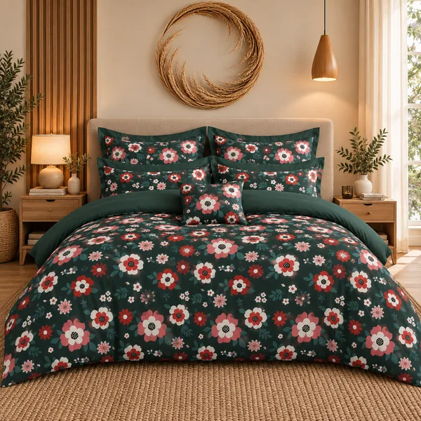 Green_Floral_Cotton_400_TC_Double_Bedsheet_Set_|_Bookfold_Gift_Packaging