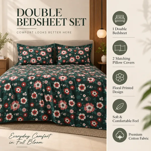 Green_Floral_Cotton_400_TC_Double_Bedsheet_Set_|_Bookfold_Gift_Packaging