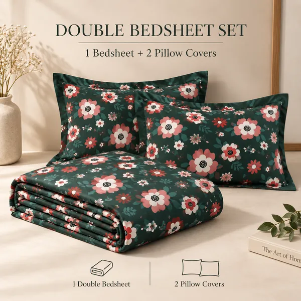 Green_Floral_Cotton_400_TC_Double_Bedsheet_Set_|_Bookfold_Gift_Packaging