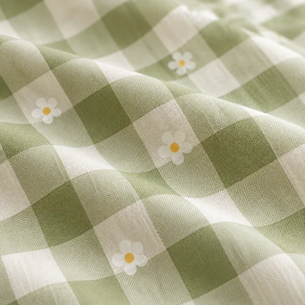 Green_Gingham_Floral_Cotton_Double_Bedsheet_set_-_Bookfold_Gift_Packaging