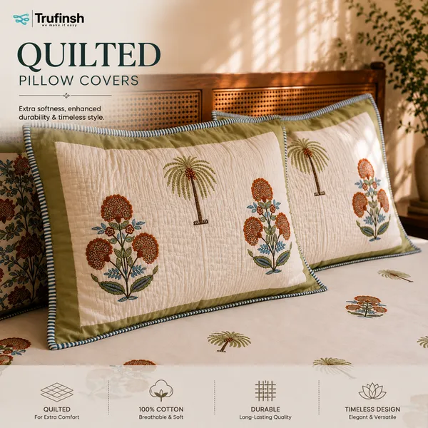Floral_Handloom_Cotton_Bedsheet_Set_with_2_Quilted_Pillow_Covers_|__Gift_Packaging