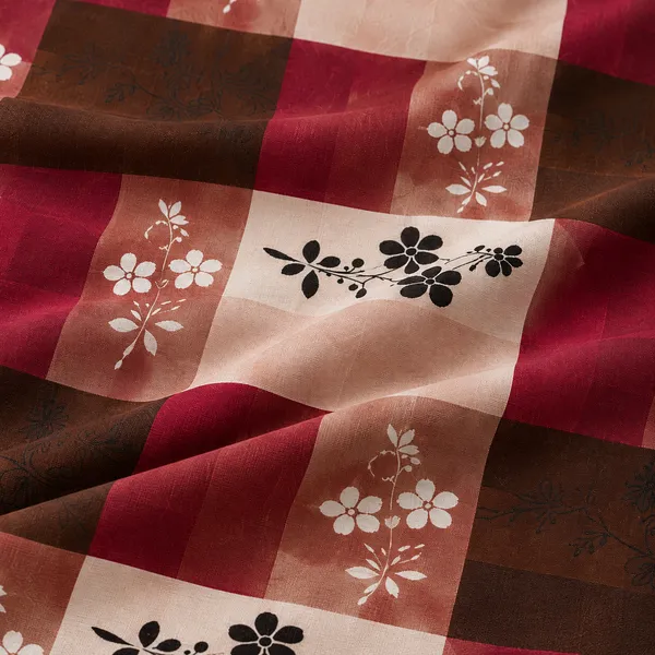 Maroon_Checkered_Cotton_400_TC_Double_Bedsheet_Set-Bookfold_Gift_Packaging
