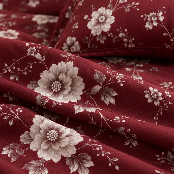 Maroon_Floral_Cotton_400_TC_Double_Bedsheet_Set_|_Bookfold_Gift_Packaging