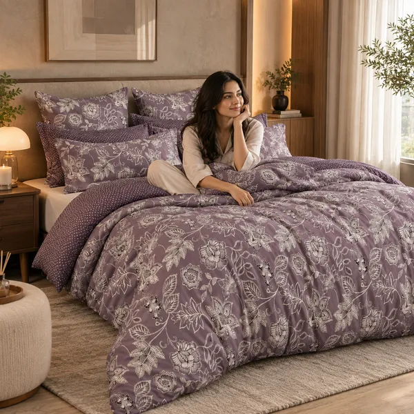 Mauve_Floral_Cotton_400_TC_Double_Bedsheet_Set_|_Bookfold_Gift_Packaging