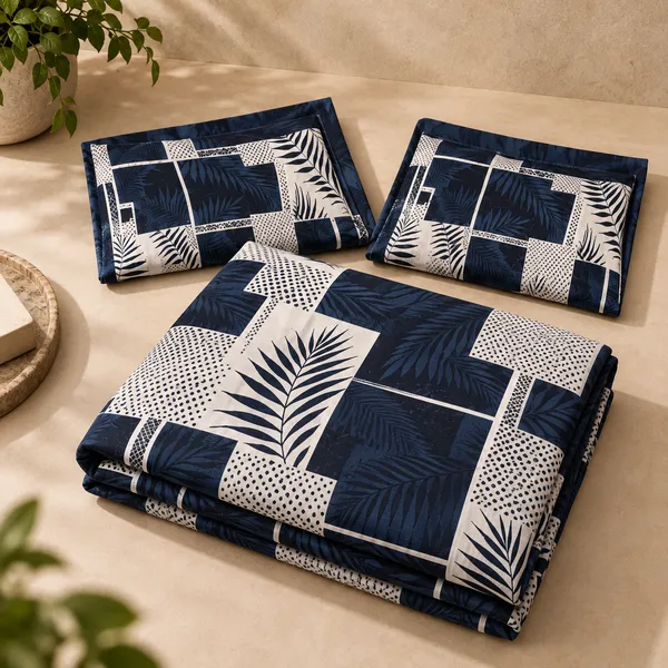 Navy_Blue_Geometric_Cotton_400_TC_Double_Bedsheet_Set-Bookfold_Gift_Packaging