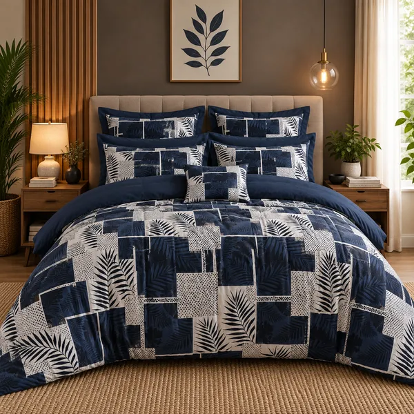 Navy_Blue_Geometric_Cotton_400_TC_Double_Bedsheet_Set-Bookfold_Gift_Packaging