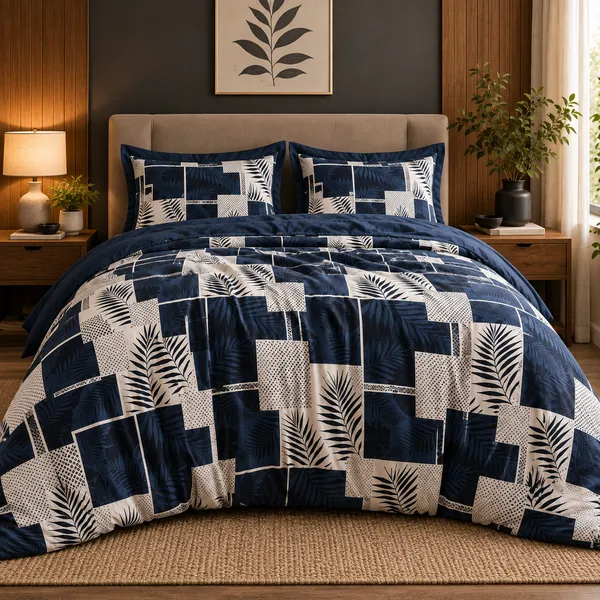 Navy_Blue_Geometric_Cotton_400_TC_Double_Bedsheet_Set-Bookfold_Gift_Packaging