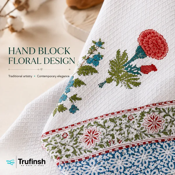 Trufinsh_Floral_Printed_Waffle_Bath_&_Hand_Towel_Set_–_3_Piece