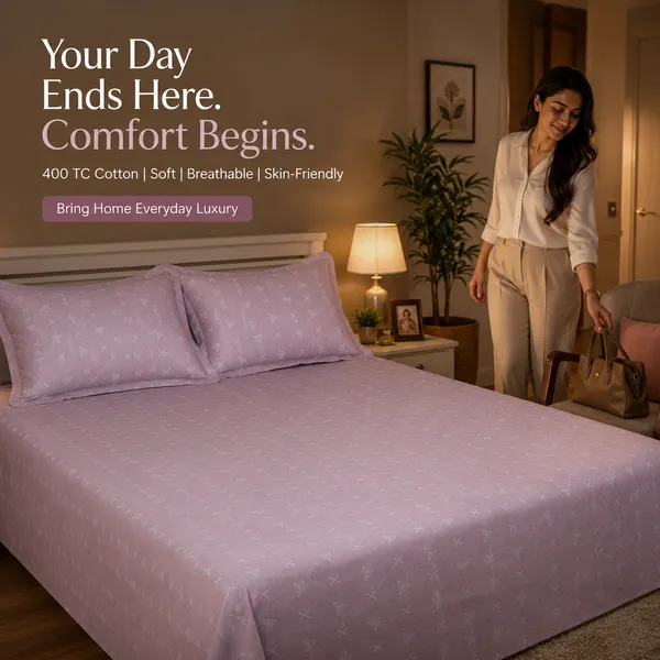 Premium_Pink_Pure_Cotton_Bedsheet_with_Pillow_Covers_|__Gift_Packaging
