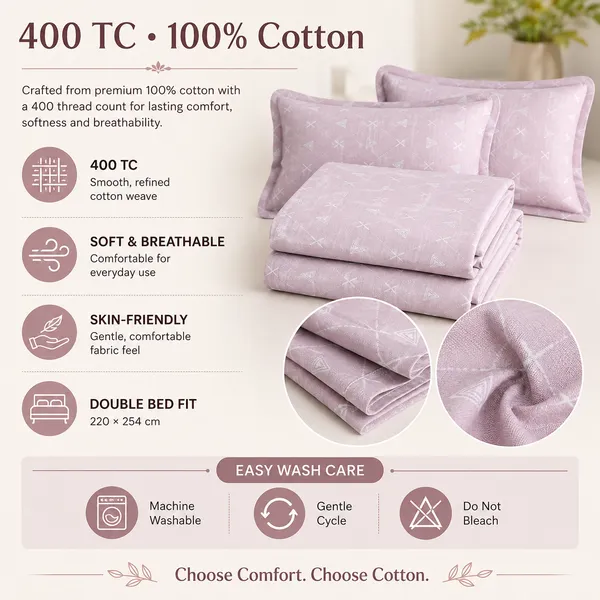 Premium_Pink_Pure_Cotton_Bedsheet_with_Pillow_Covers_|__Gift_Packaging