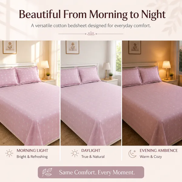 Premium_Pink_Pure_Cotton_Bedsheet_with_Pillow_Covers_|__Gift_Packaging