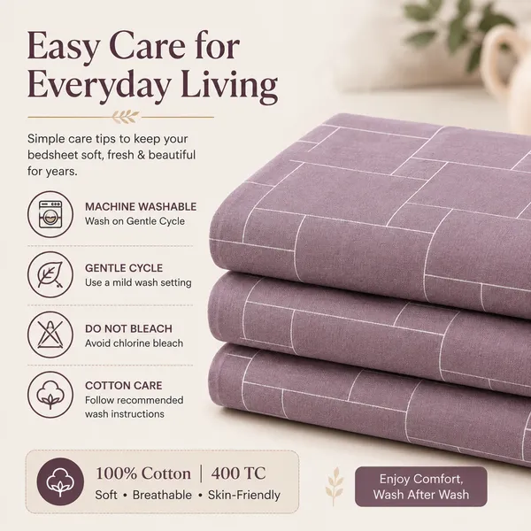 Mauve_Geometric_Pure_Cotton_Bedsheet_Set_|__Gift_Packaging